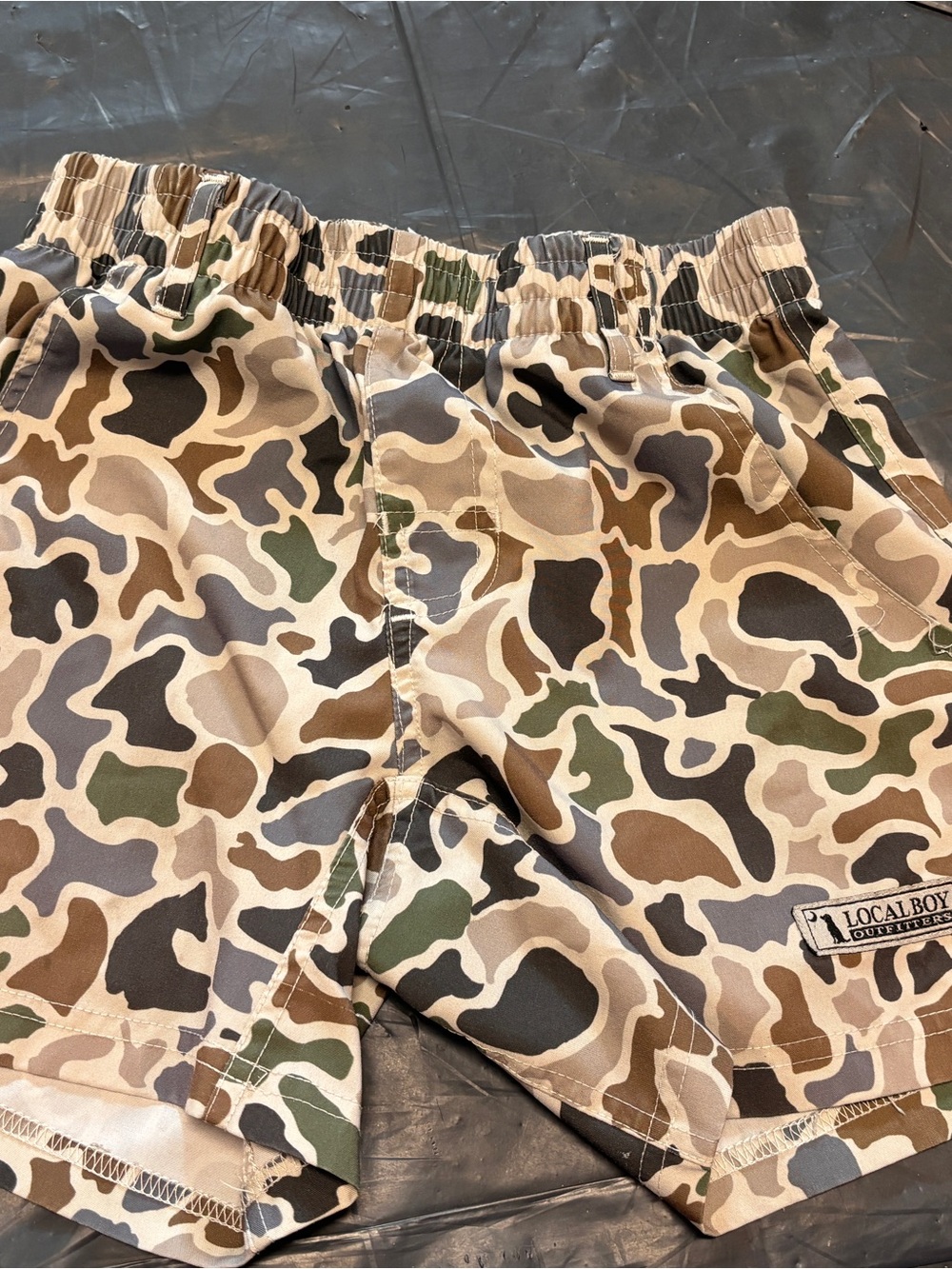 Local Boy Outfitters Kids' Camo Elastic-Waist Shorts - Green/Tan